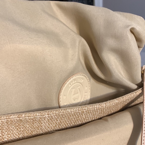 Etienne Aigner - Vintage - Tan and Beige- Jute Brass and Leather Shoulder Bag - Picture 10 of 12